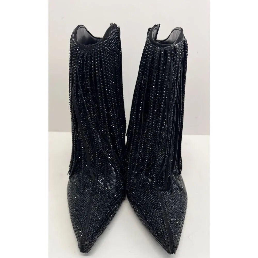 INC Boots Size 5.5 Black Western Ankle‎ Booties Pointed Toe Evening Shoes NEW